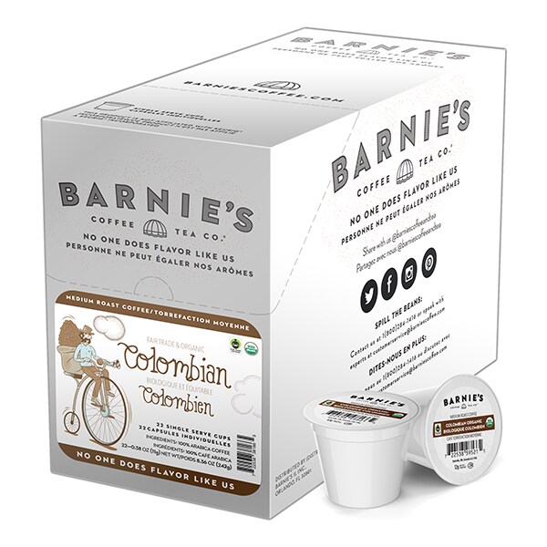Barnies Coffee Fair Trade Organic Colombia, Single Serve Cup, PK96 PK SNBA328166 - main